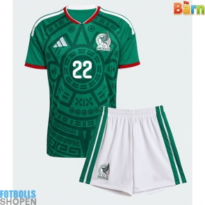 Billiga Mexiko Hirving Lozano #22 Hemmatröja Barn VM 2026 Kortärmad (+ Korta byxor)
